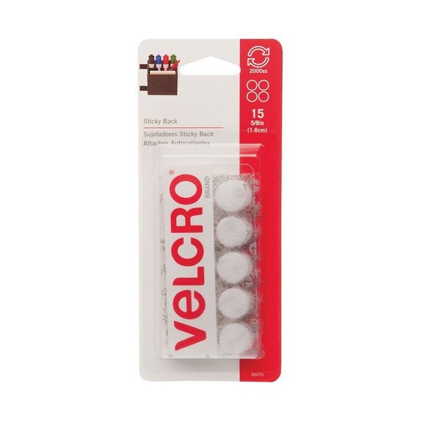 Velcro Brand Hook and loop Sticky Back 5/8 in. L 15 pk 90070